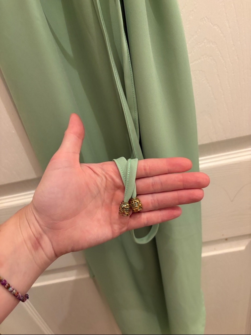 Light Green Spaghetti Strap Madi Dress - Picture 7 of 9